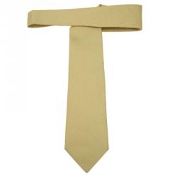 مملوكة مسبقًا Hermes Yellow Silk Printed Tie 