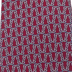 Pre Owned ربطة عنق هيرمس حرير أحمر مطبوع