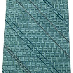 Pre Owned Hermes Green Silk Striped Tie