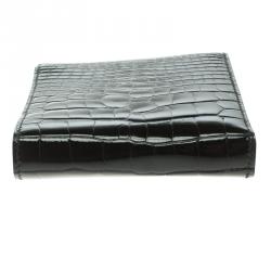 Hermes Black Alligator Bi Fold Wallet