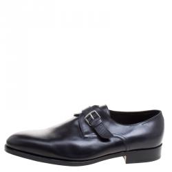 Hermes Black Leather Buckle Derby Size 43.5