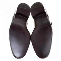 Hermes Black Leather Buckle Derby Size 43.5