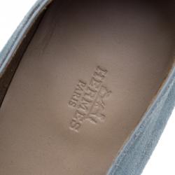 Hermes Slate Blue Suede Keep Moccasins Size 43