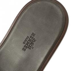 Hermes Grey Lizard Izmir Sandals Size 44