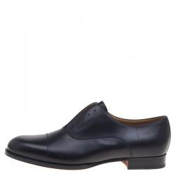 Hermes Black Leather Napoli Derby Size 44