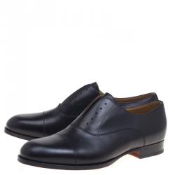 Hermes Black Leather Napoli Derby Size 44