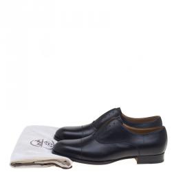 Hermes Black Leather Napoli Derby Size 44