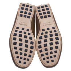 Hermes Brown Leather Leonard Tassel Moccasins Size 44
