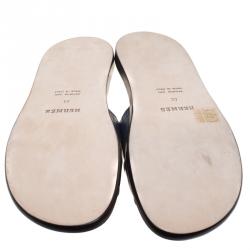 Hermes Indigo Blue Alligator Izmir Sandals Size 44