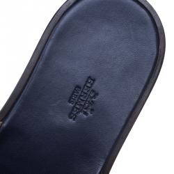 Hermes Indigo Blue Alligator Izmir Sandals Size 44