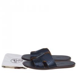 Hermes Denim Blue Alligator Izmir Sandals Size 43.5