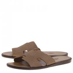 Hermes Beige Python Izmir Sandals Size 43.5