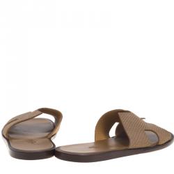 Hermes Beige Python Izmir Sandals Size 43.5