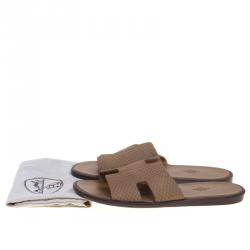 Hermes Beige Python Izmir Sandals Size 43.5