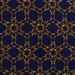 Pre Owned Hermes Blue and Yellow Printed Silk Tie