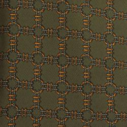 Pre Owned Hermes Green Printed Silk Tie