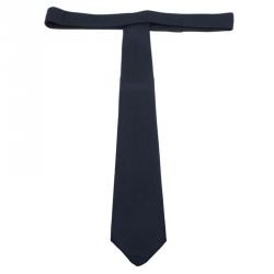 Pre Owned Hermes Black Silk Tie