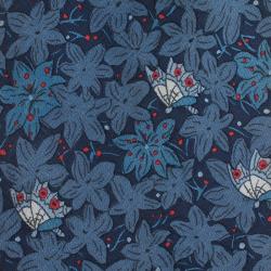 Pre Owned Hermes Blue Butterfly and Flower Print Silk Tie