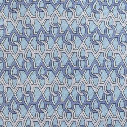 Pre Owned Hermes Blue Geometric Teardrop Printed Silk Tie