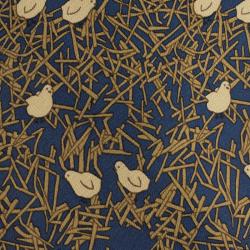 Pre Owned Hermes Blue Bird's Nest Print Silk Tie