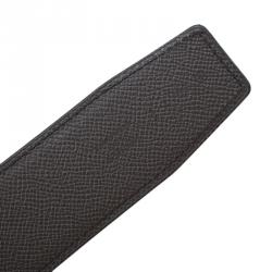 Pre Owned Hermes Brown Leather H Buckle Belt Size 90 CM