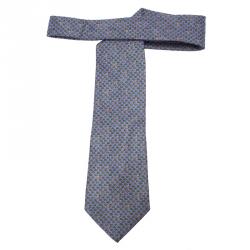 Pre Owned Hermes Purple Turtle Print Silk Tie