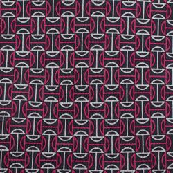 Hermes H Jumping Navy Blue & Magenta Printed Silk Tie