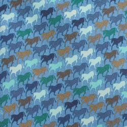 Blue Horses and Horse Shoes All Over Men's Tie