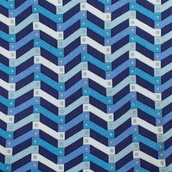 Pre Owned Hermes Blue Printed Silk Tie