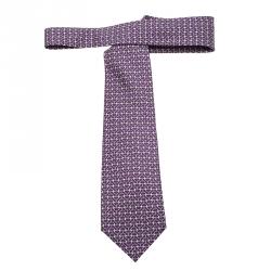 Pre Owned Hermes Purple Printed Tie