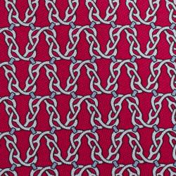 Pre Owned Hermes Red Printed Silk Tie
