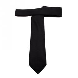 Pre Owned Hermes Black Silk Tie