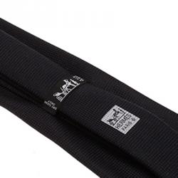 Pre Owned Hermes Black Silk Tie