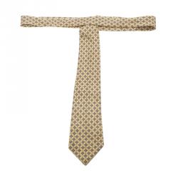 Pre Owned Hermes Multicolor Diamond Printed Silk Tie