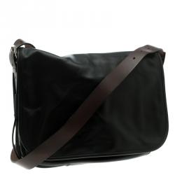 Hermes Black Box Calf Leather Barda Messenger Bag