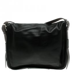 Hermes Black Box Calf Leather Barda Messenger Bag