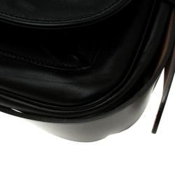 Hermes Black Box Calf Leather Barda Messenger Bag