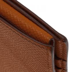 Hermes Orange Leather Bi-Fold Wallet 