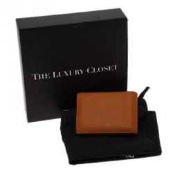 Hermes Orange Leather Bi-Fold Wallet 