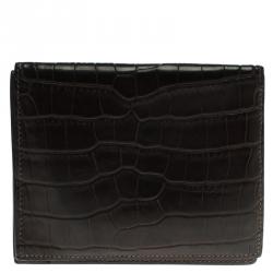 Hermes Black Alligator Bi Fold Wallet Hermes