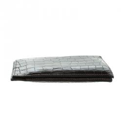 Hermes Dark Brown Alligator Bi Fold Wallet