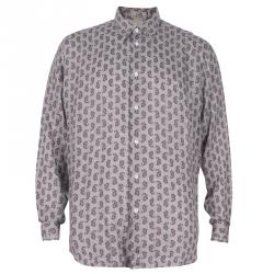 Hermes Men's Beige Printed Shirt L