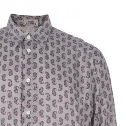 Hermes Men's Beige Printed Shirt L