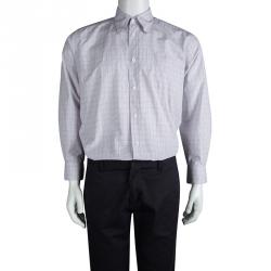 Hermes Checked Cotton Long Sleeve Button Down Shirt L