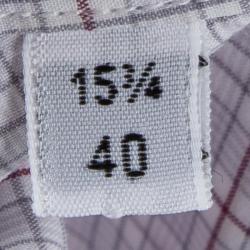 Hermes Checked Cotton Long Sleeve Button Down Shirt L