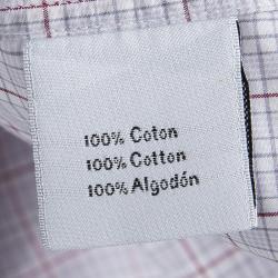 Hermes Checked Cotton Long Sleeve Button Down Shirt L