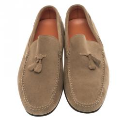 Hermes Beige Suede Moccasins Size 43