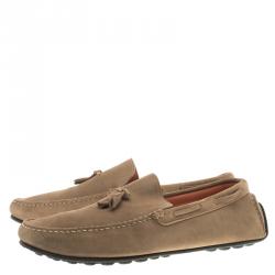Hermes Beige Suede Moccasins Size 43