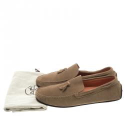 Hermes Beige Suede Moccasins Size 43