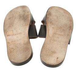 Pre Owned Hermes Brown Leather Izmir Sandals Size 43